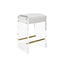 Worlds Away Acrylic Panel Count. Stool W. Wh Vinyl Cush.& Brass Hrdwr