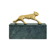 Worlds Away Green Marble Box With Brass Jaguar Handle