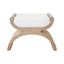 Worlds Away Curved Base Stool With White Linen Cushion In Cerused Oak