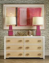 Worlds Away Pink Quartz Tray With Brass Handles