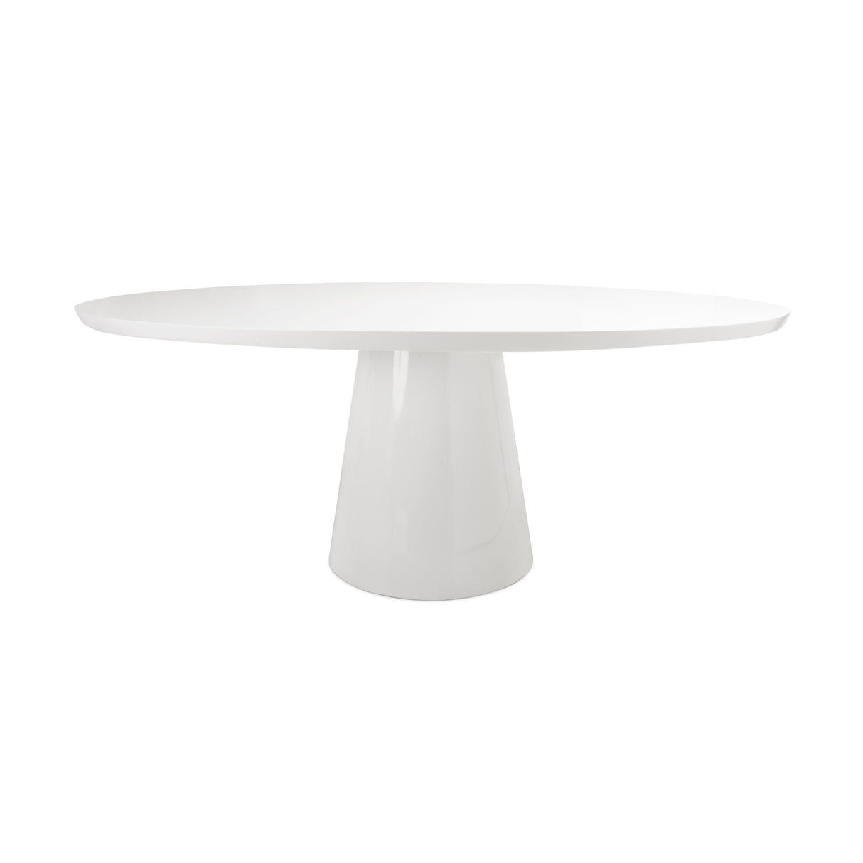 Worlds Away Oval White Lacquer Dining Table