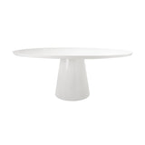 Worlds Away Oval White Lacquer Dining Table