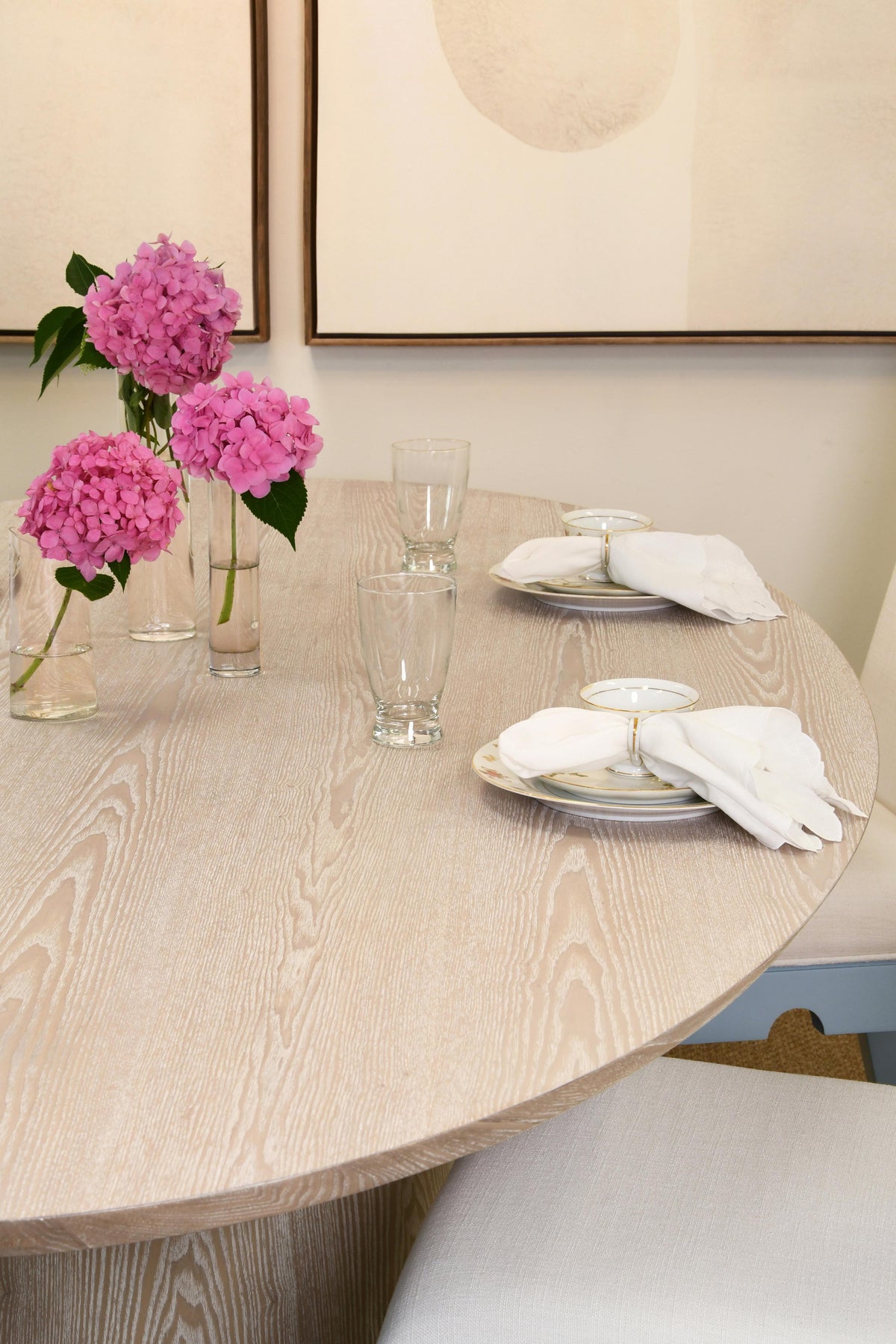 Worlds Away Oval Cerused Oak Dining Table