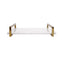 Worlds Away White Quartz Tray With Brass Handles