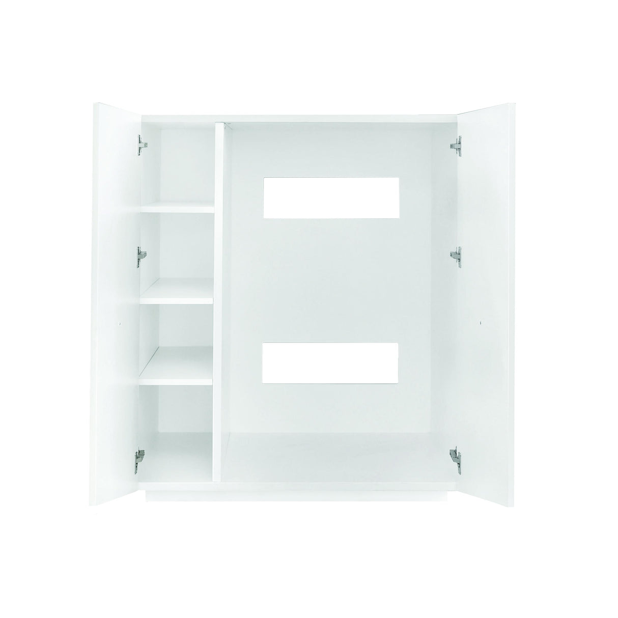 Worlds Away Two Door Dorm Cabinet W. Acrylic Knobs In Wh Lacquer