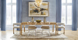 Worlds Away Modern Chair In Burl Wood With White Linen Upholstery