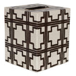 Worlds Away Kleenex Cream W Brn Squares