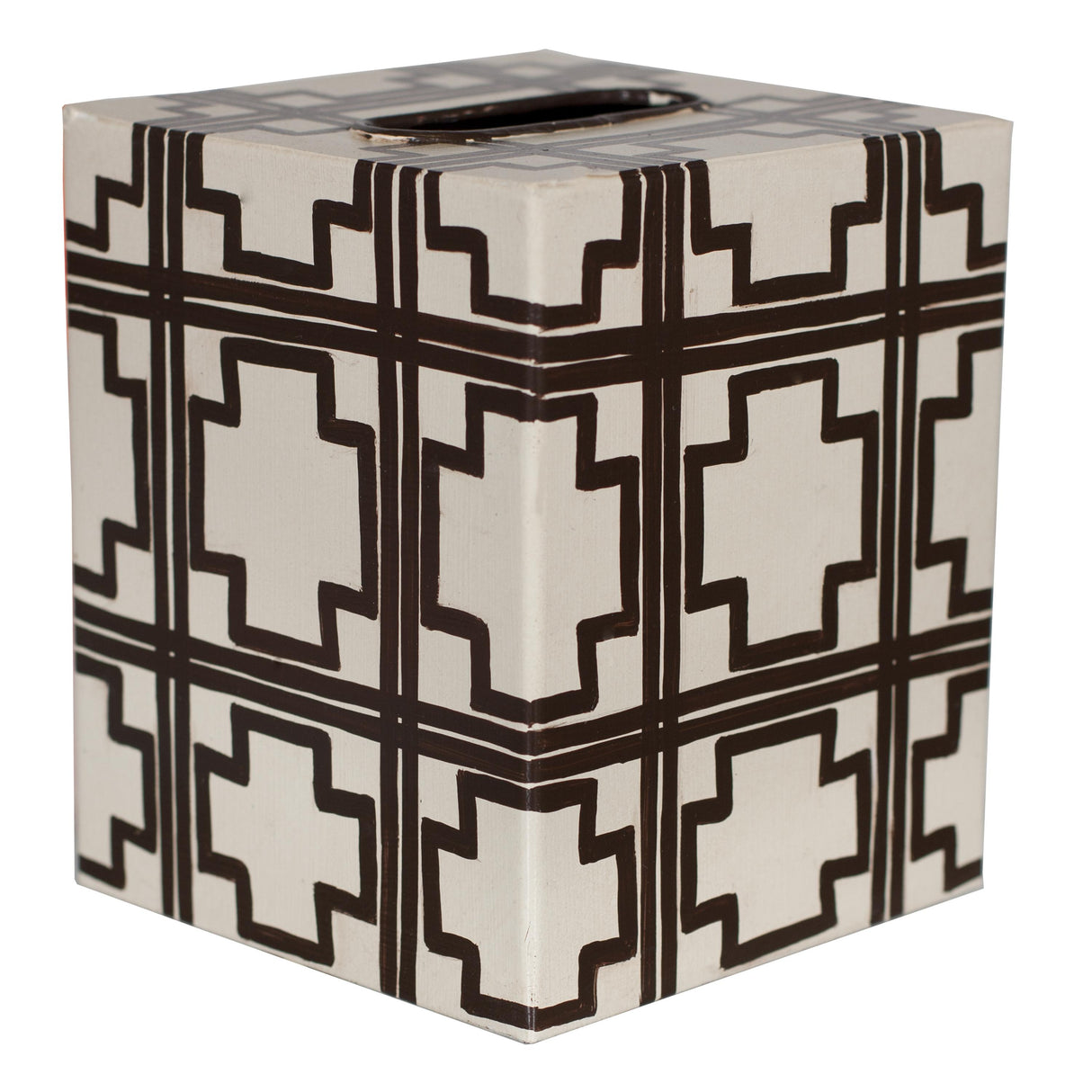 Worlds Away Kleenex Cream W Brn Squares