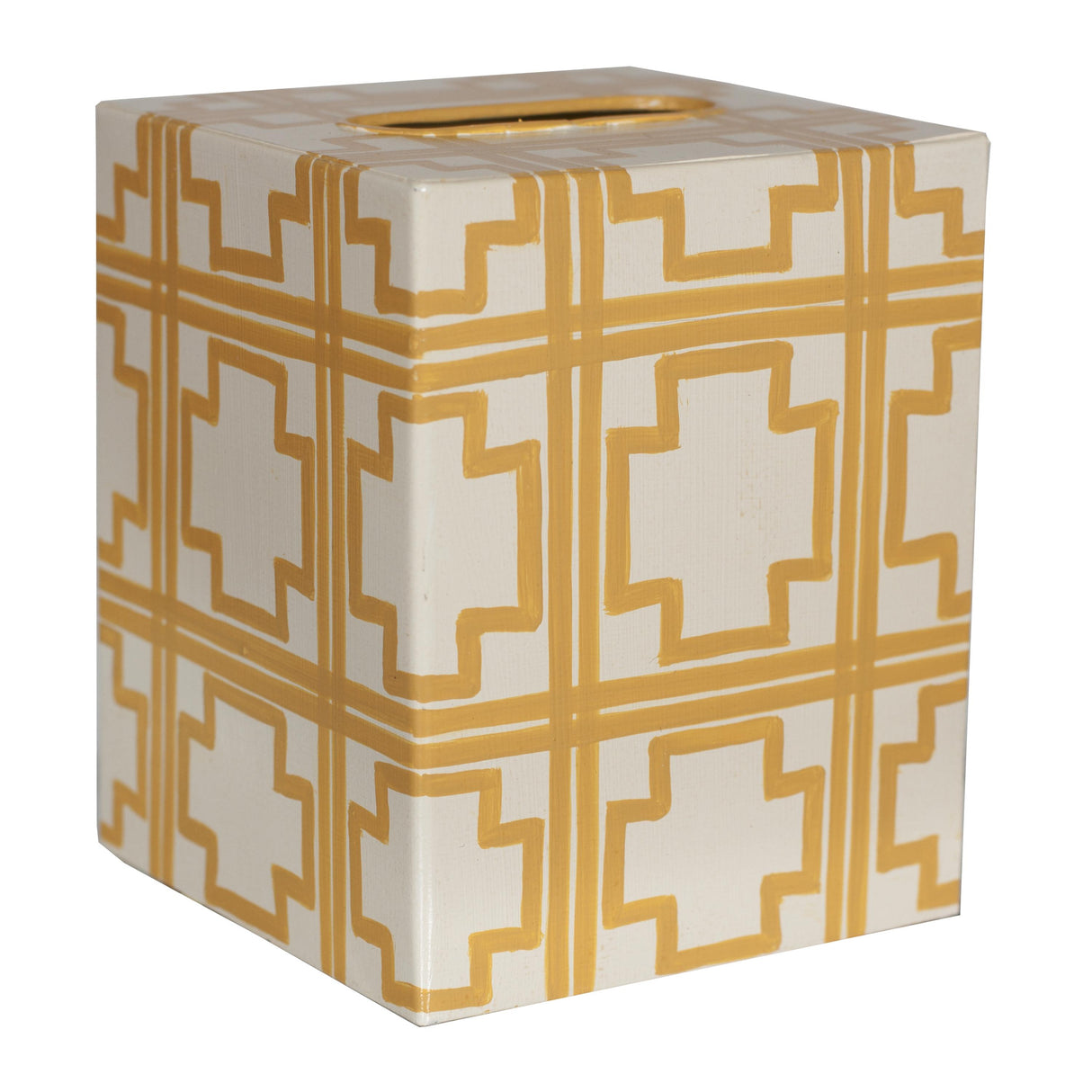 Worlds Away Kleenex Cream W Yellow Squares