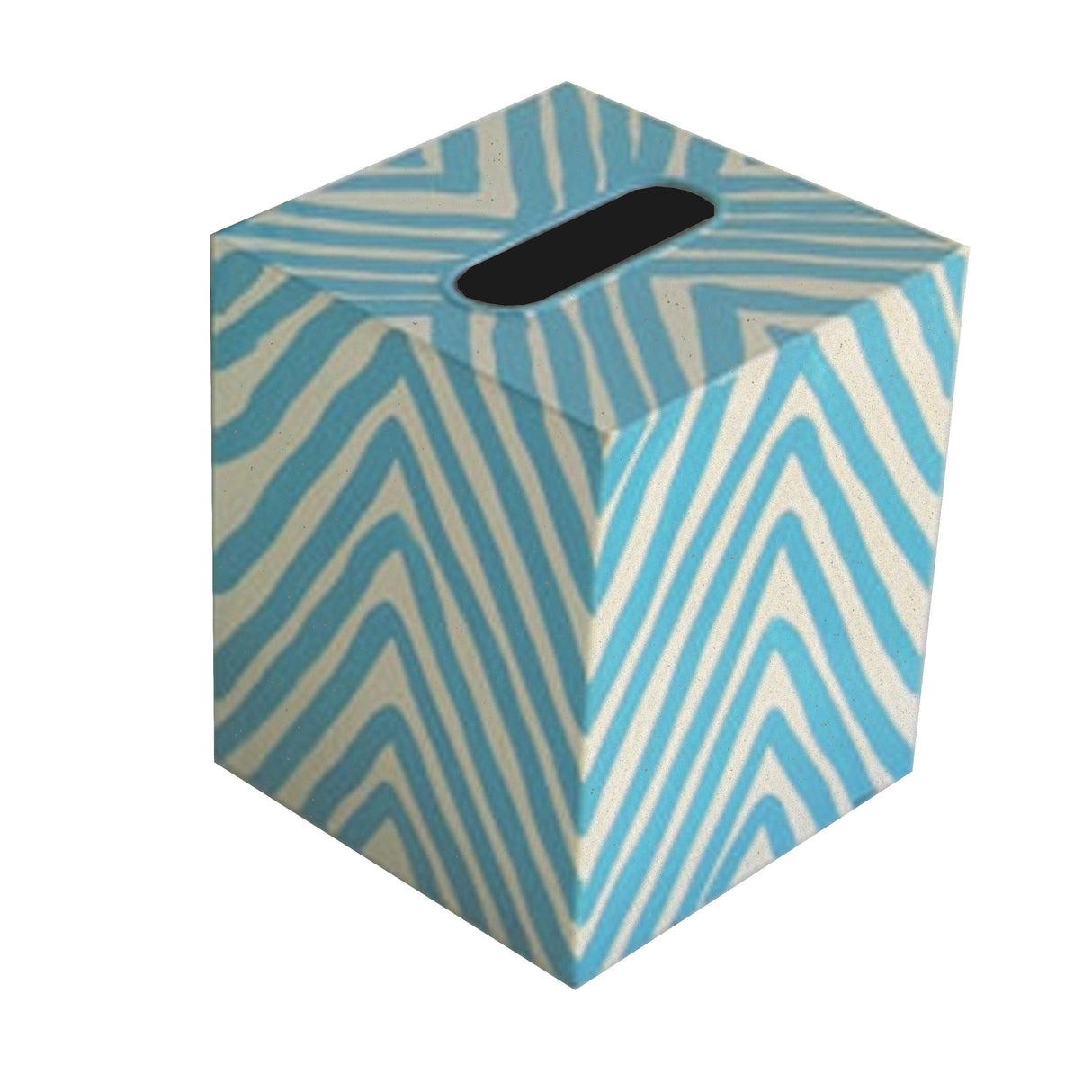 Worlds Away Kleenex Zebra Turquoise & Cream