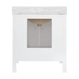 Worlds Away Bath Vanity With Scallop Detail In Matte White Lacquer With White Marble Top And Porcelain Sink