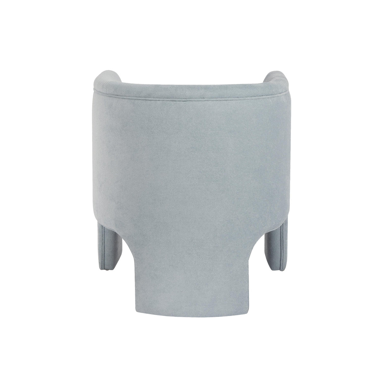 Worlds Away Three Leg Fully Upholstered Barrel Chair In Performance Light Blue Chenille
