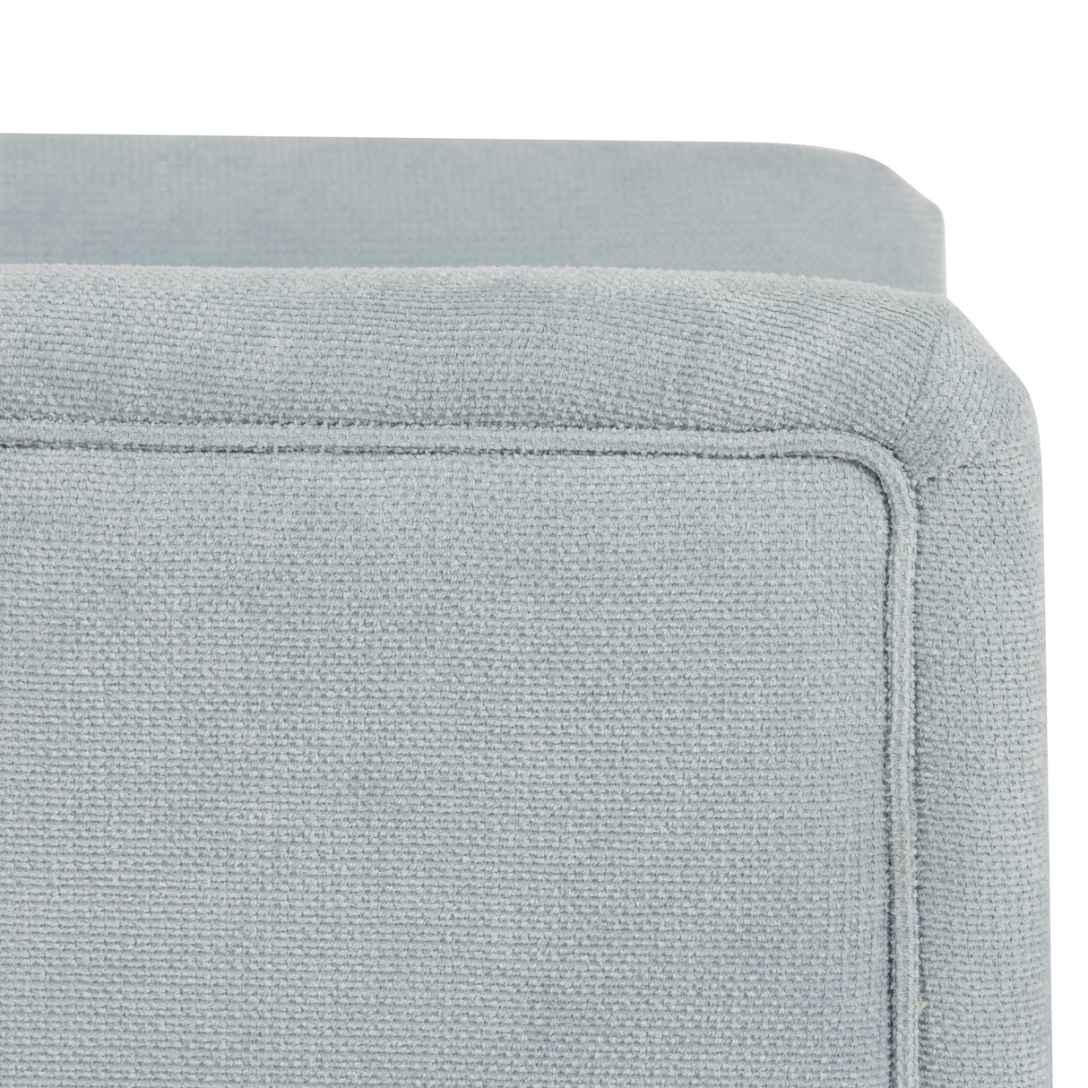 Worlds Away Three Leg Fully Upholstered Barrel Chair In Performance Light Blue Chenille