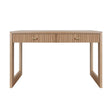 Worlds Away Two Drawer Desk With Fluted Detail In Natural Oak