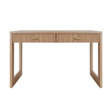 Worlds Away Two Drawer Desk With Fluted Detail In Natural Oak