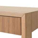 Worlds Away Two Drawer Desk With Fluted Detail In Natural Oak