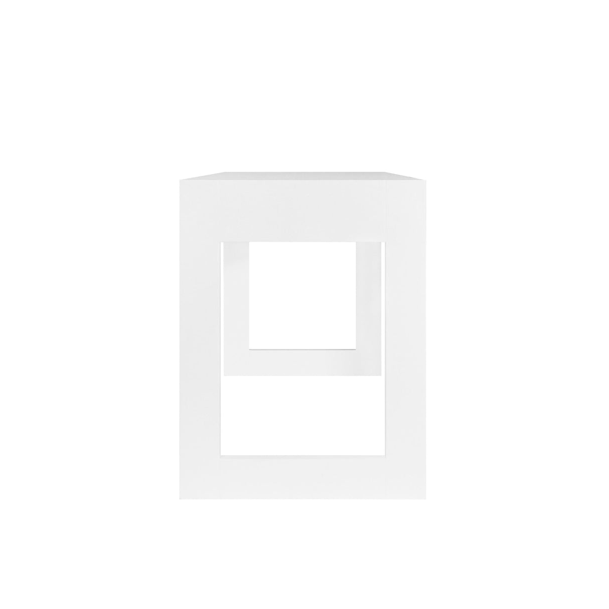 Worlds Away Two Drawer Desk With Fluted Detail In Matte White Lacquer