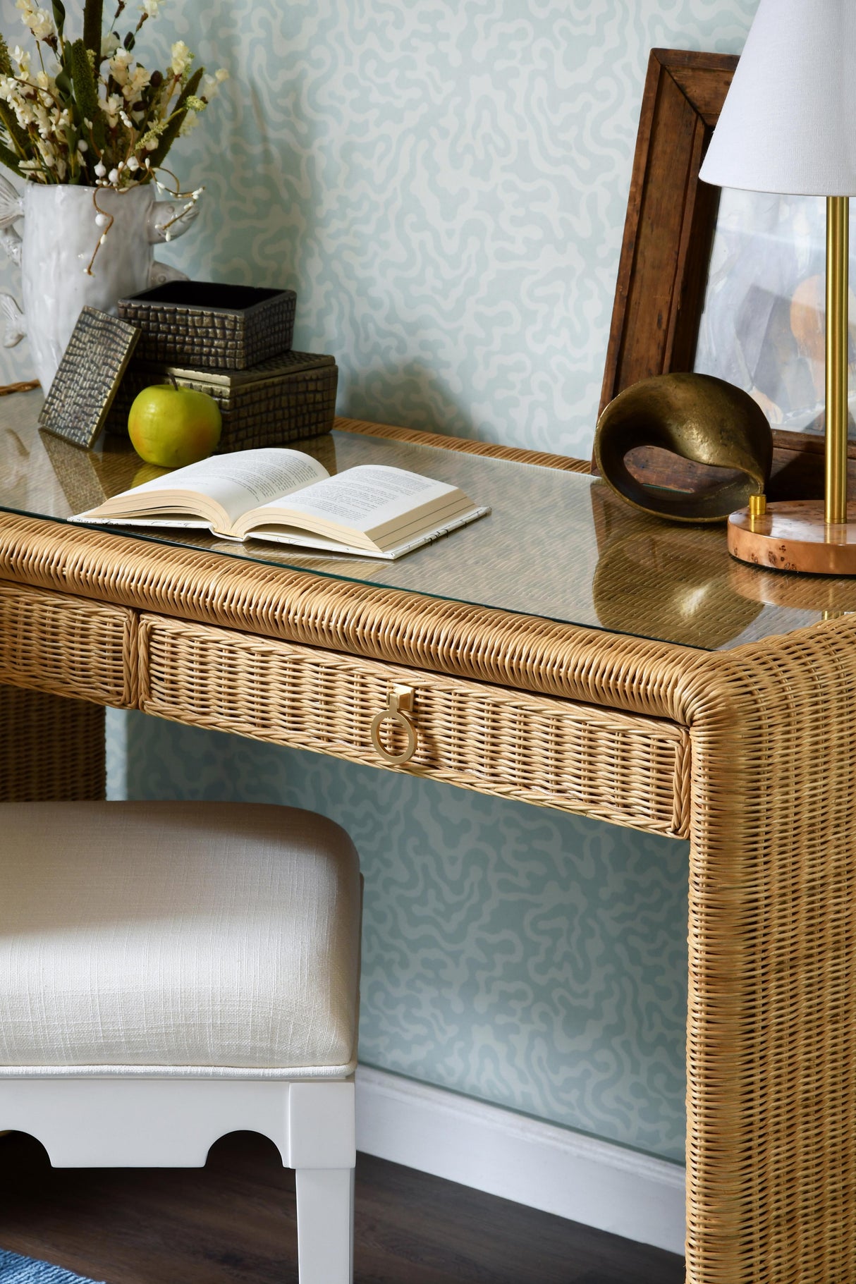 Worlds Away Large Brass Aluminum Box With Reptile Texture
