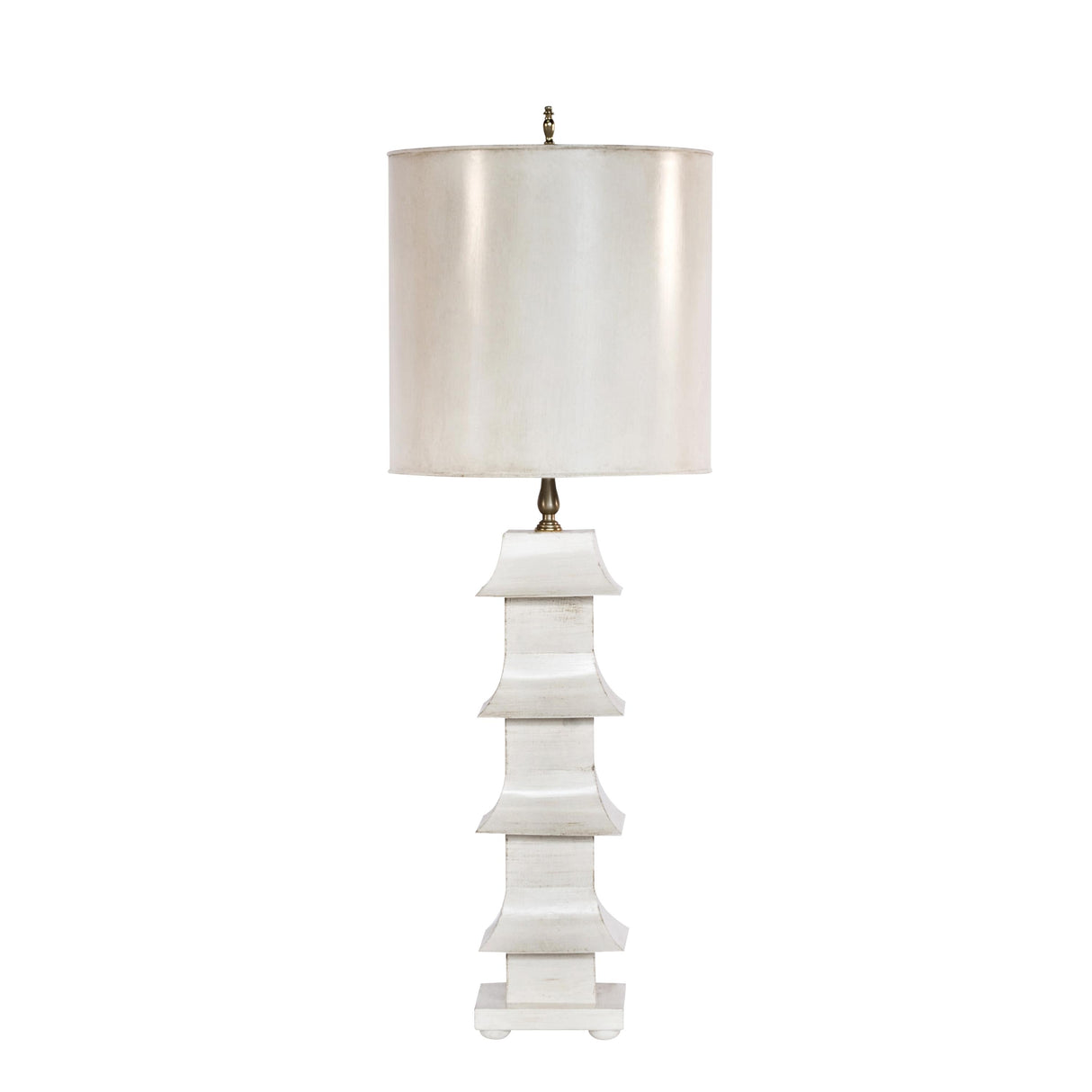 Worlds Away Cream Tole Pagoda Lamp