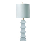 Worlds Away Blue Tole Pagoda Lamp