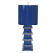 Worlds Away PAGODA LAMP LARGE WITH METAL SHADE NAVY