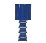 Worlds Away Pagoda Lamp Large With Metal Shade Navy