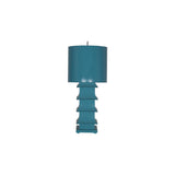 Worlds Away Pagoda Lamp Large W. Metal Shade Turquoise
