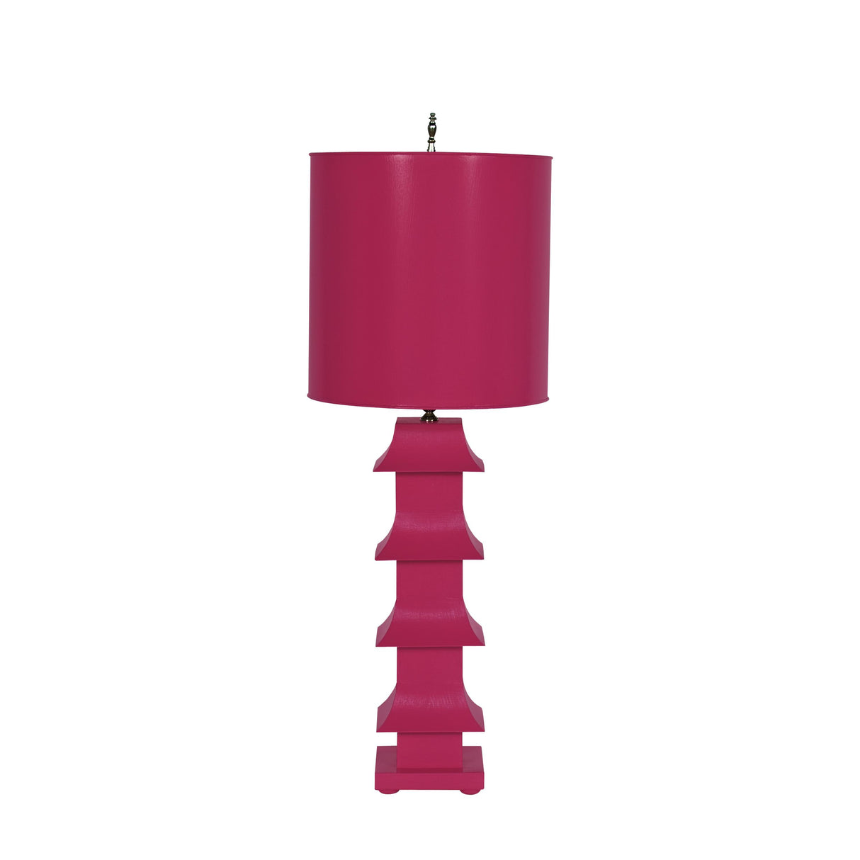 Worlds Away Hot Pink Tole Pagoda Lamp
