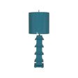 Worlds Away Turquoise Tole Pagoda Lamp
