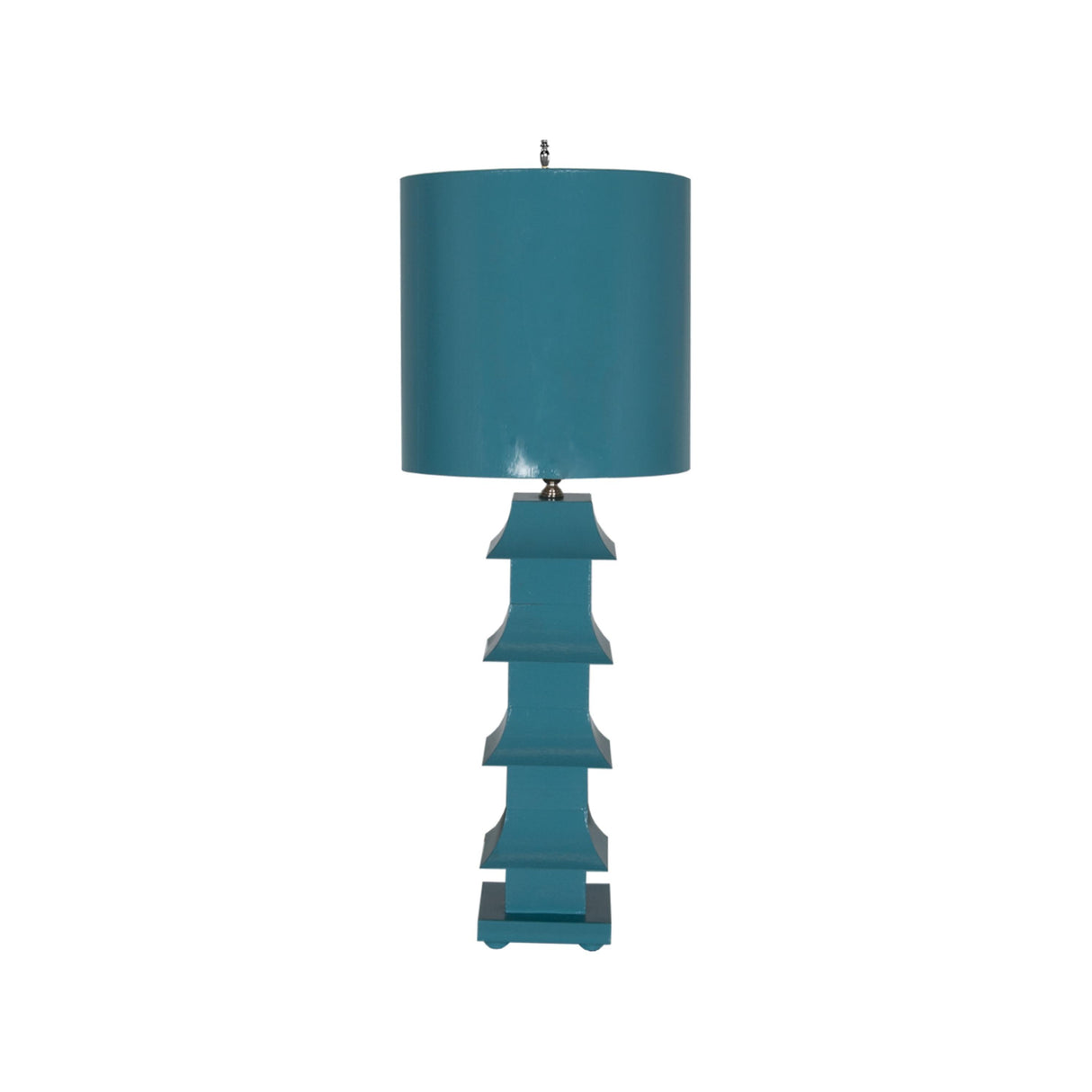 Worlds Away Turquoise Tole Pagoda Lamp