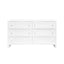 Worlds Away Six Drawer Chest W. Acrylic Harware In White Lacquer