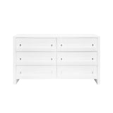 Worlds Away Six Drawer Chest W. Acrylic Harware In White Lacquer