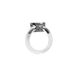 Worlds Away Large Acrylic Ring Hardware In Nickel