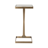 Worlds Away Glass Top Square Cigar Table In Antique Brass
