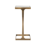 Worlds Away Glass Top Square Cigar Table In Antique Brass