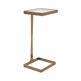Worlds Away Glass Top Square Cigar Table In Antique Brass