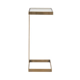 Worlds Away Glass Top Square Cigar Table In Antique Brass