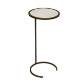 Worlds Away Small Round Cigar Table Bronze With Antique Mirror Top