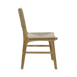 Worlds Away Rattan Wrapped Dining Chair In Matte Cerused Oak