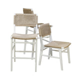 Worlds Away Rattan Wrapped Dining Chair In Matte White Lacquer