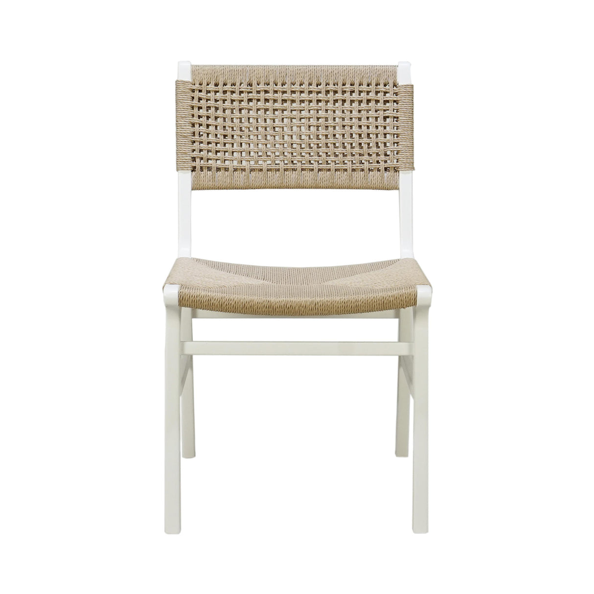 Worlds Away Rattan Wrapped Dining Chair In Matte White Lacquer