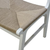 Worlds Away Rattan Wrapped Dining Chair In Matte White Lacquer