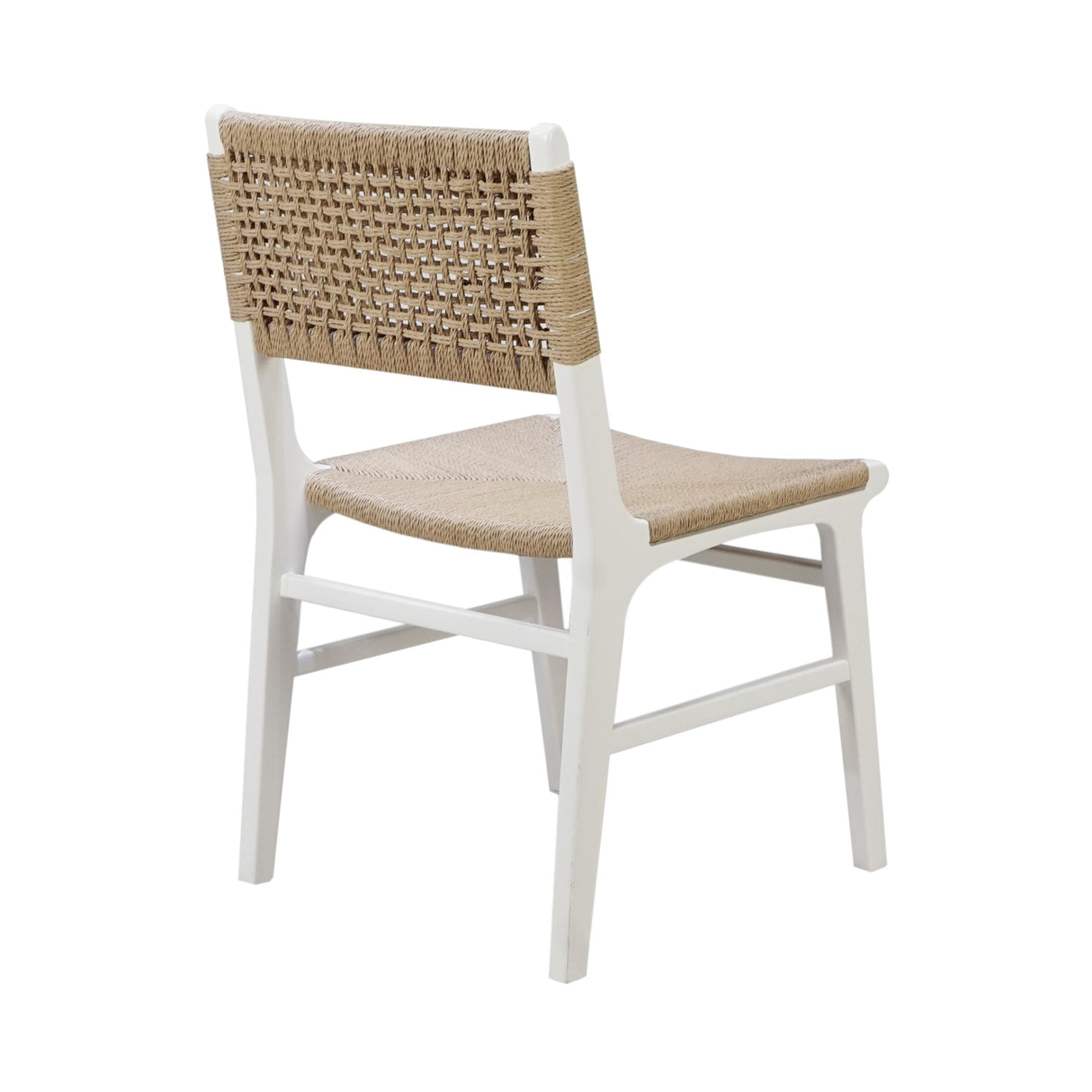 Worlds Away Rattan Wrapped Dining Chair In Matte White Lacquer