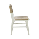 Worlds Away Rattan Wrapped Dining Chair In Matte White Lacquer
