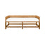 Worlds Away Cane Bench With Low Seat Back And Ivory Linen Cushion