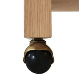 Worlds Away Waterfall Edge Bar Cart With Antique Brass Rails In Natural Oak