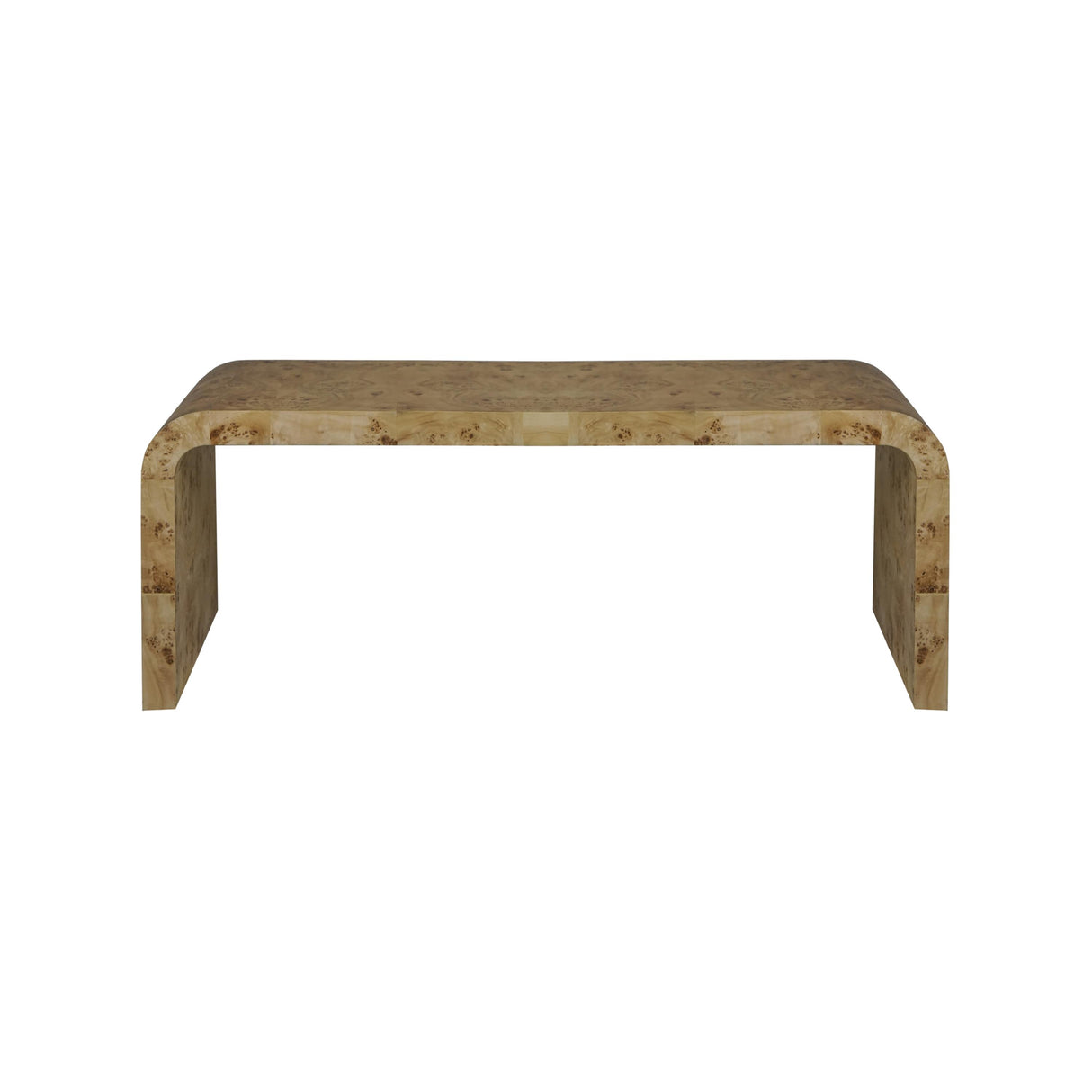 Worlds Away Light Burlwood Waterfall Coffee Table