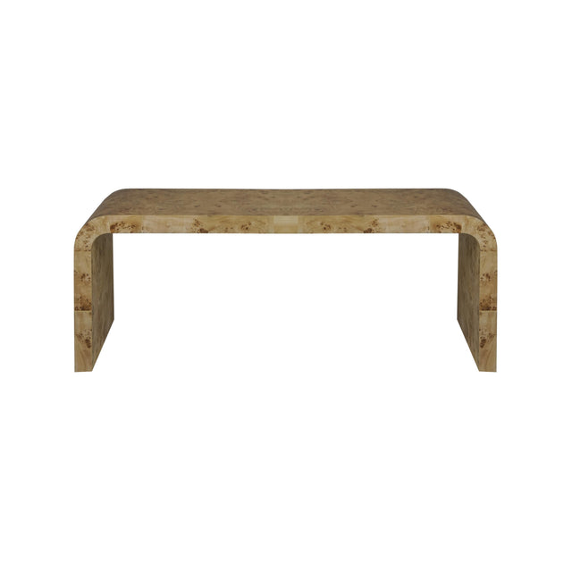 Worlds Away Light Burlwood Waterfall Coffee Table