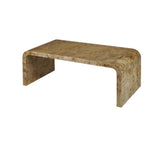 Worlds Away Light Burlwood Waterfall Coffee Table