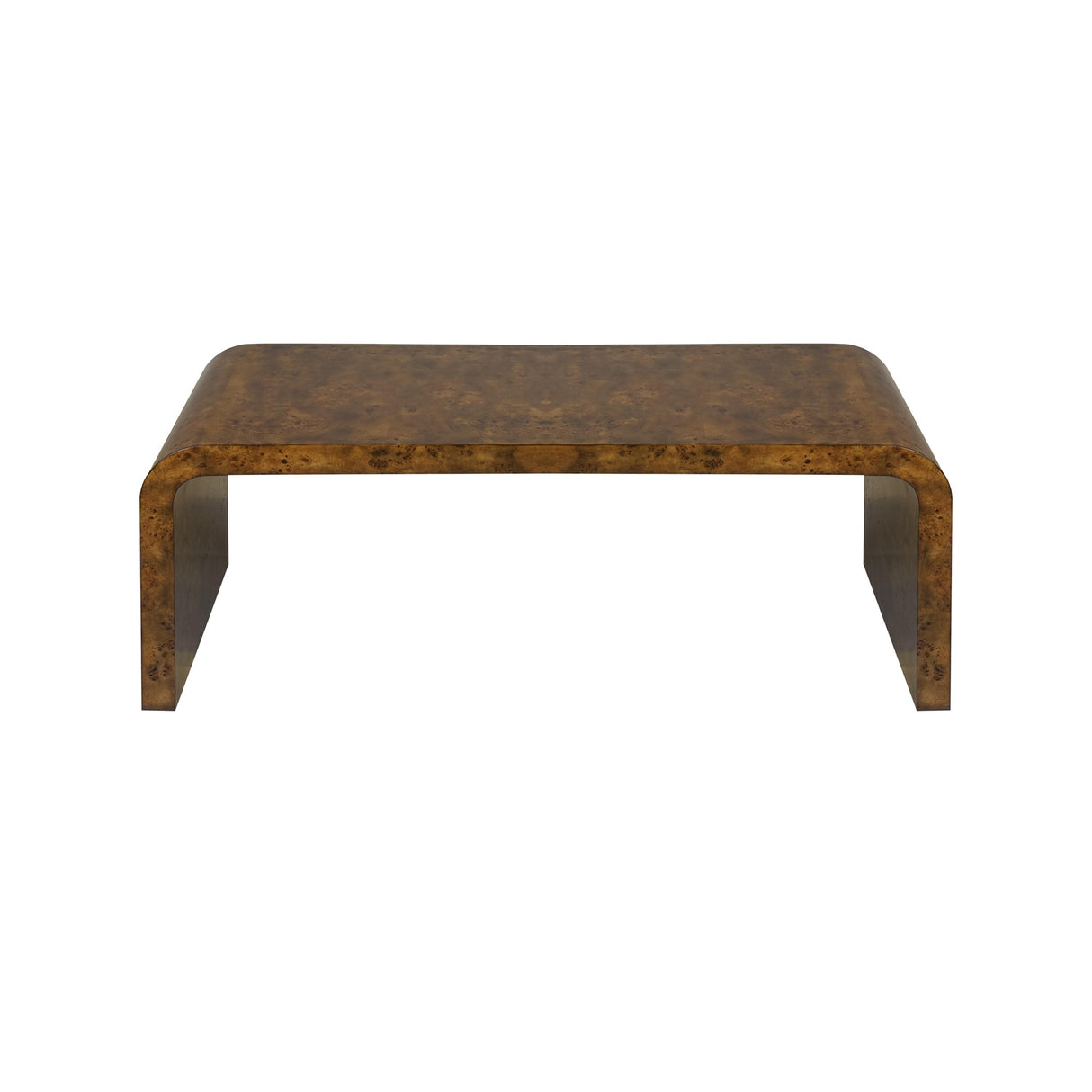 Worlds Away Dark Burlwood Waterfall Coffee Table